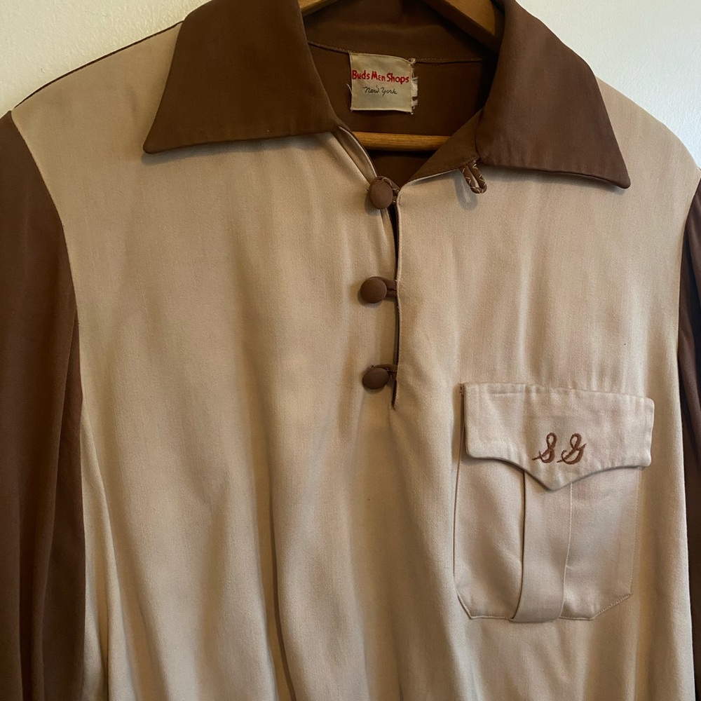 Vintage 1940s Gabardine Goucho Pull Over Small Shirt